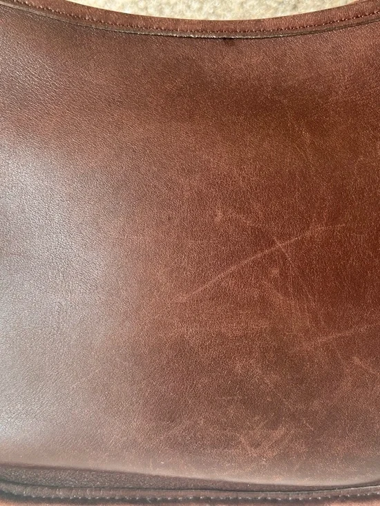 Vintage Janice Coach Brown Leather Crossbody Bag with bronze hardware made in DR - Picture 4 of 15